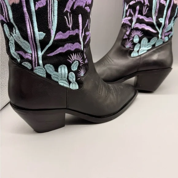 Colorful Desert Scene Embroidered Boots By NASTY GAL - Picture 5 of 17